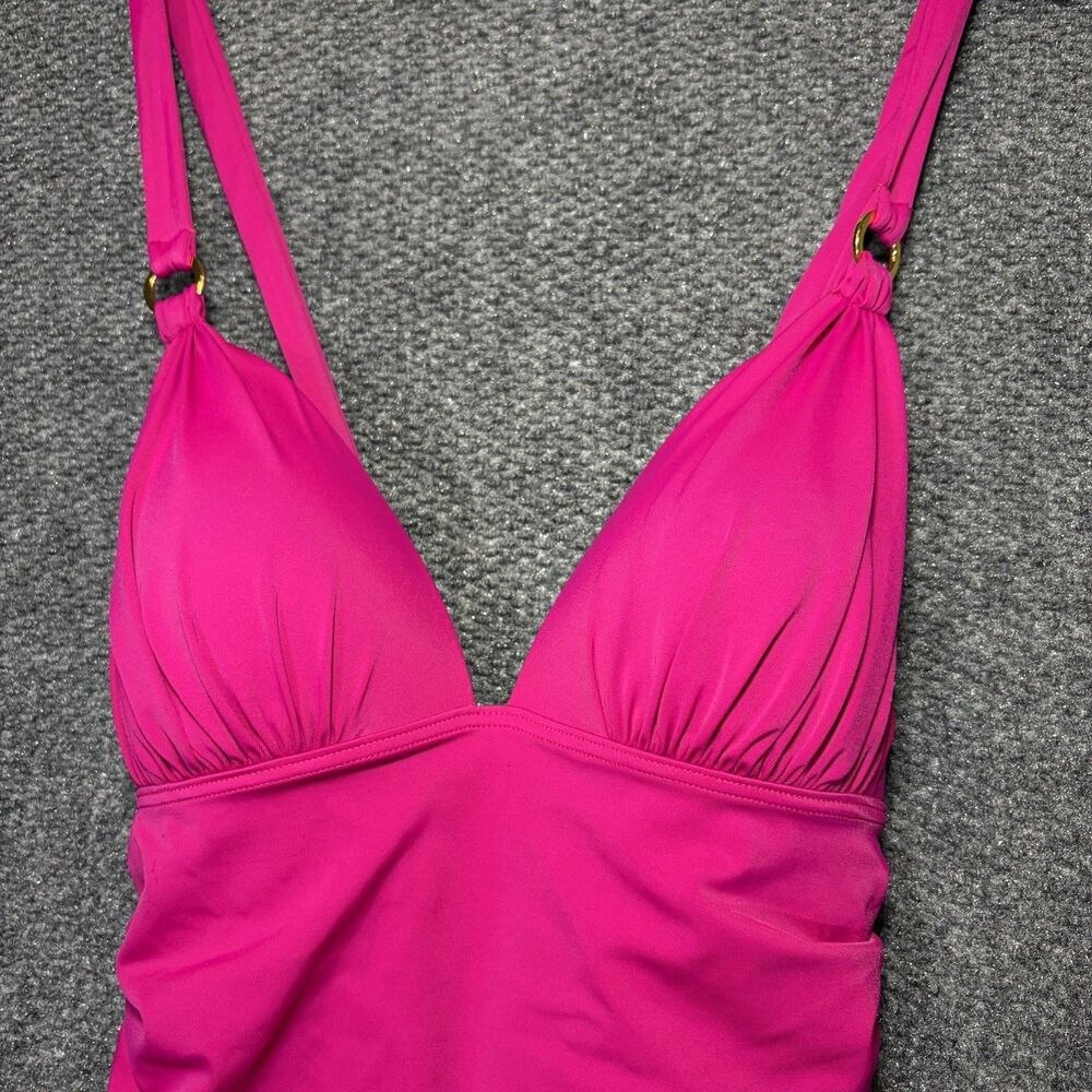 Victoria Secret L Lace Back One Piece Swimsuit Bikini Ruched Pink Large - Picture 3 of 12